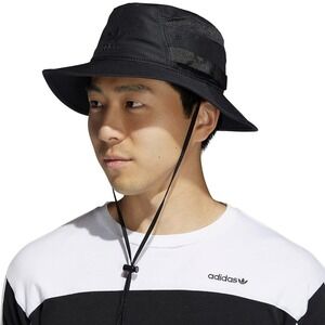 New Adidas Bucket Hat Small Medium Black Utility Mesh Webbing Unisex